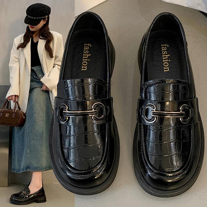 Dámské robustní platformové penny loafers z PU kůže nazouvací pohodlné s kulatou špičkou business casual boty elegantní do kanceláře do práce vycházkové mokasíny pro ženy