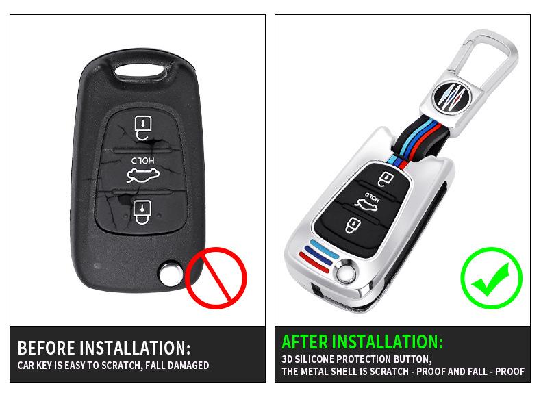 Hyundai Reina/Elantra/Sonata Car Key Cover - Folding Shell for Men & Women