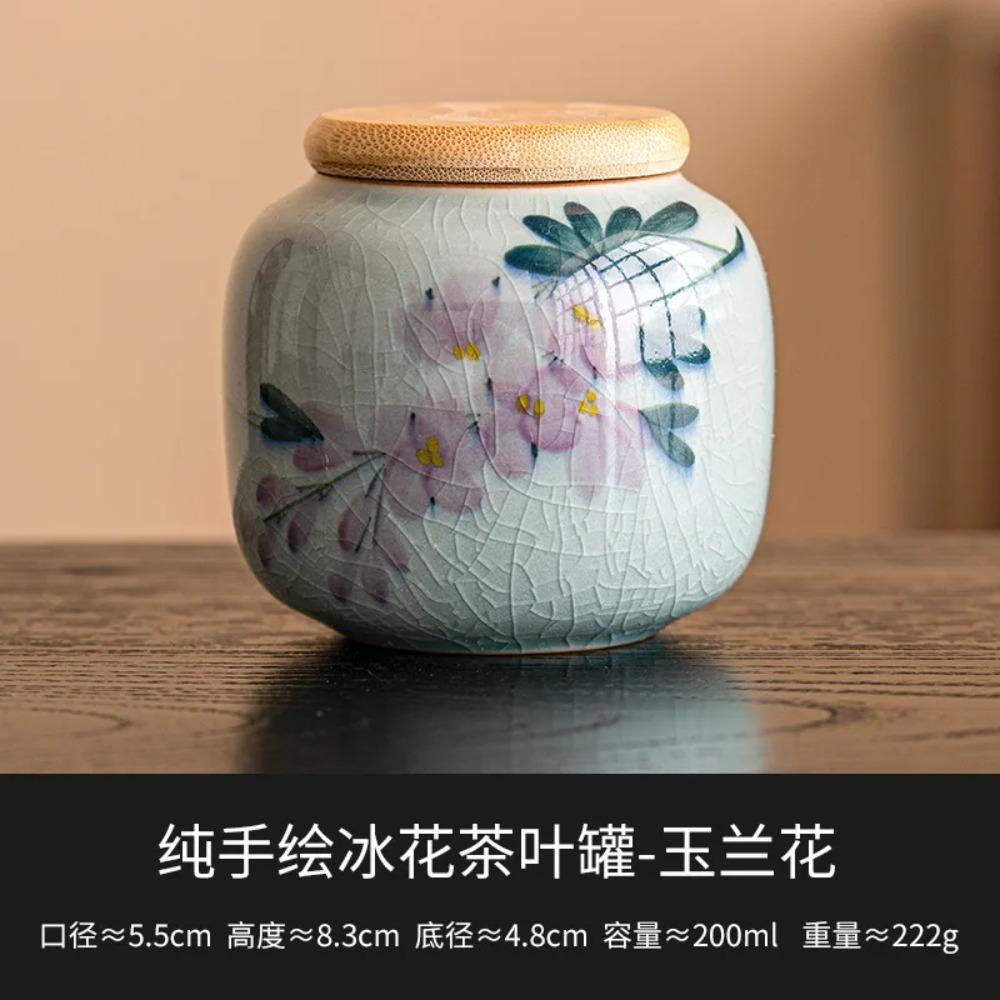 Barattolo Europeo in Ceramica con Coperchio Fiori Dipinti a Mano per Decorazione Tavolo Contenitore Ermetico per Tè Dispenser per Cereali da Cucina