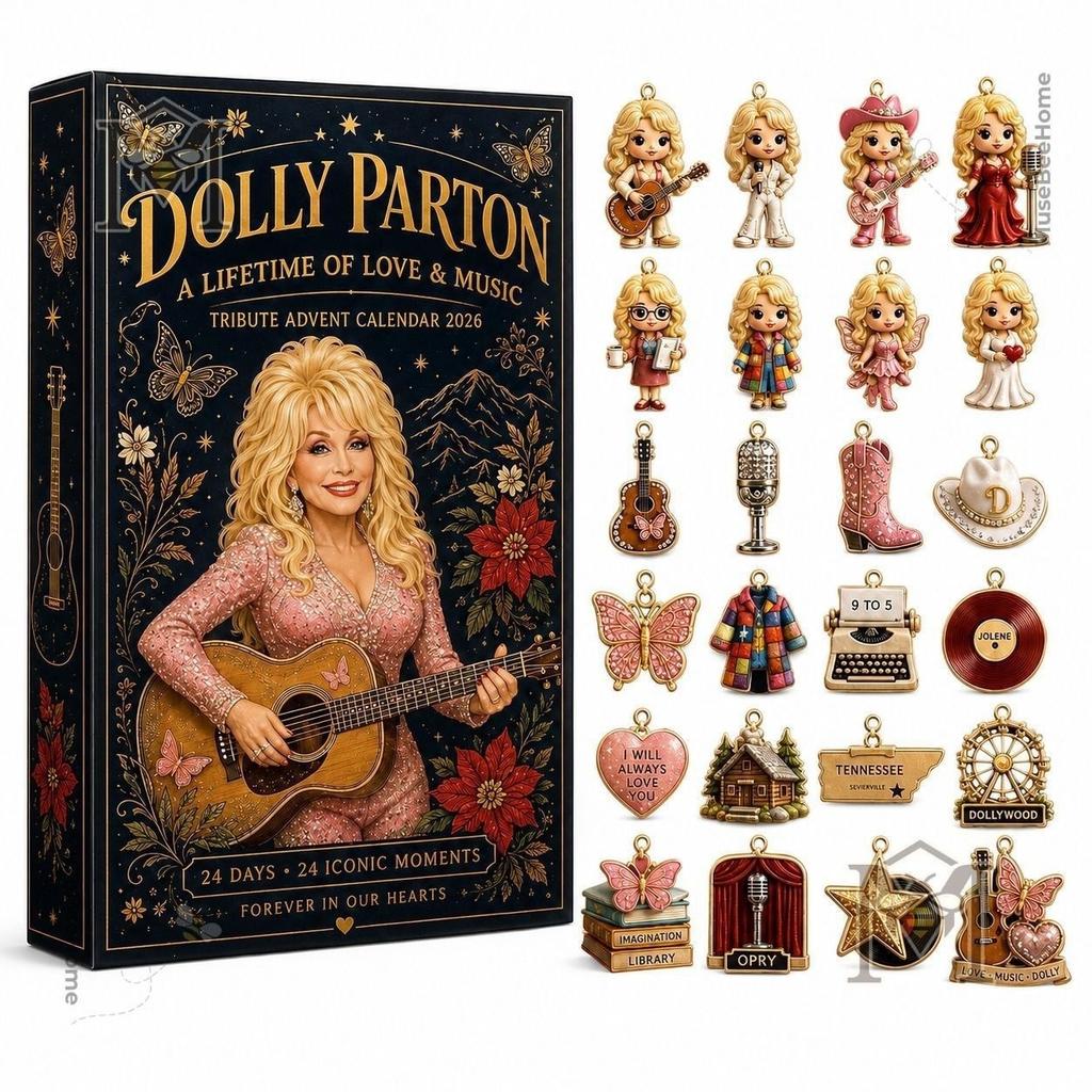 Dolly Advent Calendar 2026 Memorial 24 Days Christmas Countdown Calendar,Country Music Legend Dolly Memorial Advent Calendar