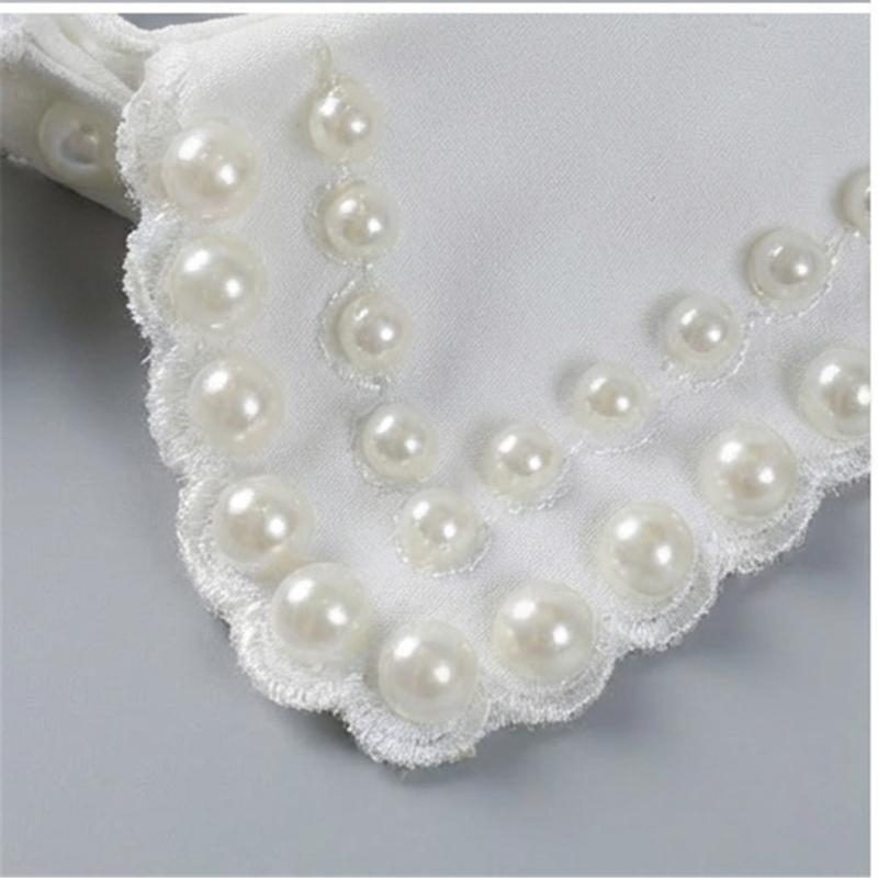 Korean Style Front Opening Artificial Pearls Detachable Collar Elegant Accessory For Dresses And Sweaters