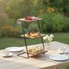 Dessert Stand with Wooden Shelves Decorative 3 Tier Cake Space Saving Platter for Party