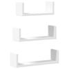 Wall Shelf Set 3 Pieces White Particleboard