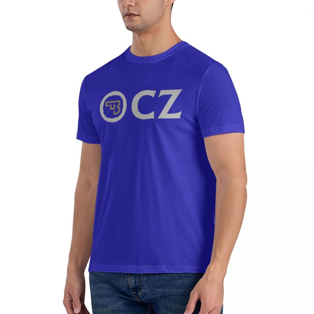 CZ Pistol T Shirts for Men Cotton Novelty T-Shirts Round Collar Smith Cool Wesson Tees Short Sleeve Tops Summer