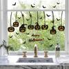 Halloween Static Window Decal Bat and Pumpkin Theme Reusable Decorations For Glass Door Offices PVC Clings Sticker Set
