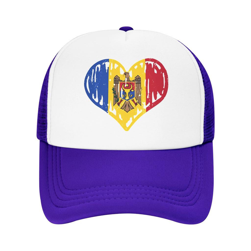 Moldova Flag Heart Love  Casual Baseball Cap  Hiking Fishing Sun Hats Spring High Quality Female Male y2k Cool Snapback Cap