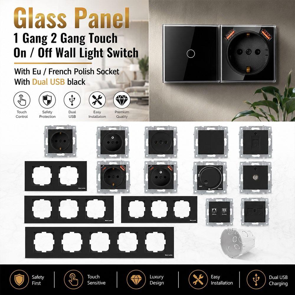 1Pcs Dual USB Fast Charge Modular Sockets And Switches