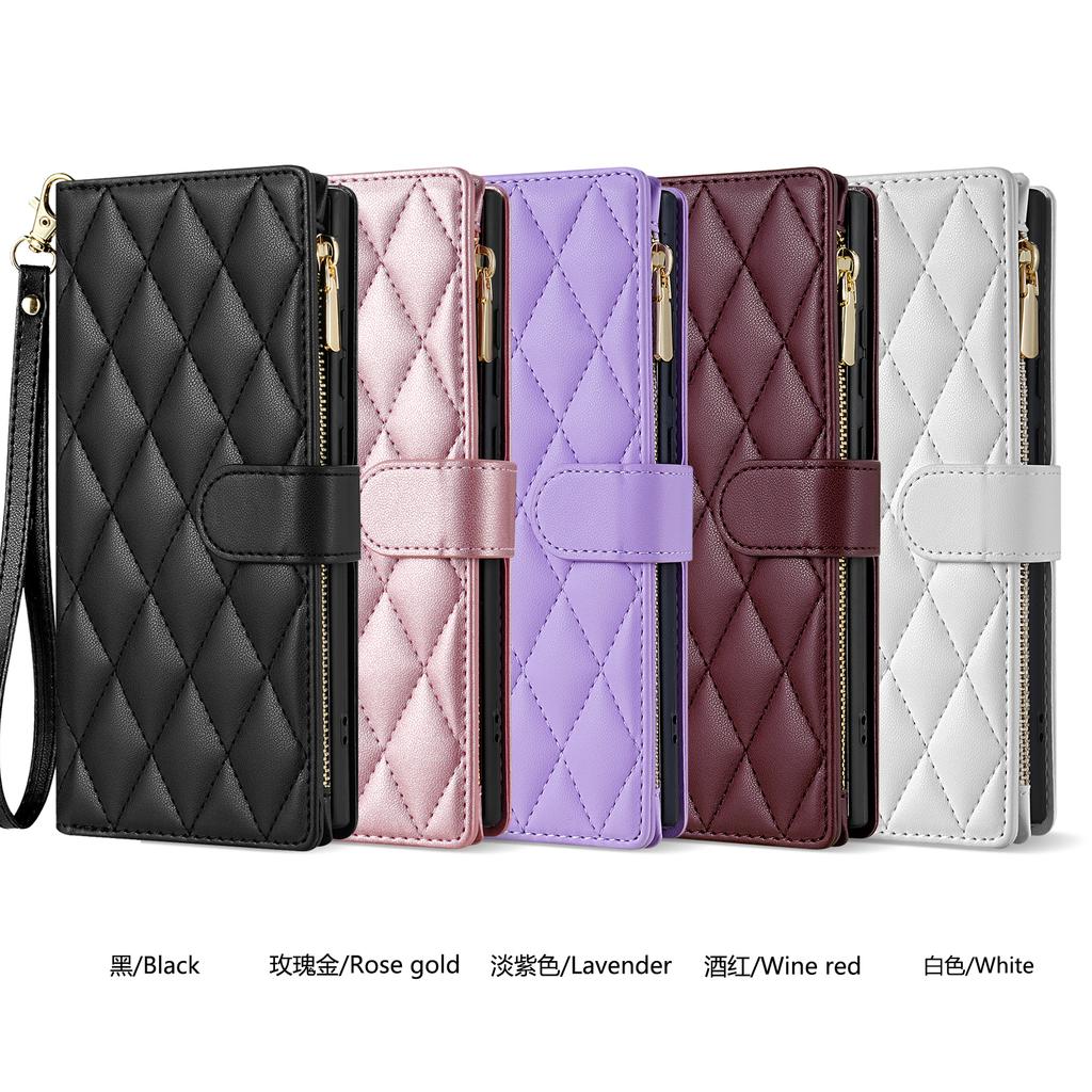Custodia a Portafoglio Lusso a Tracolla in Pelle a Libro con Slot per Carte Magnetiche per Samsung S26 Ultra S25 Plus S24 S23 A36 A56 Tasca con Cinturino