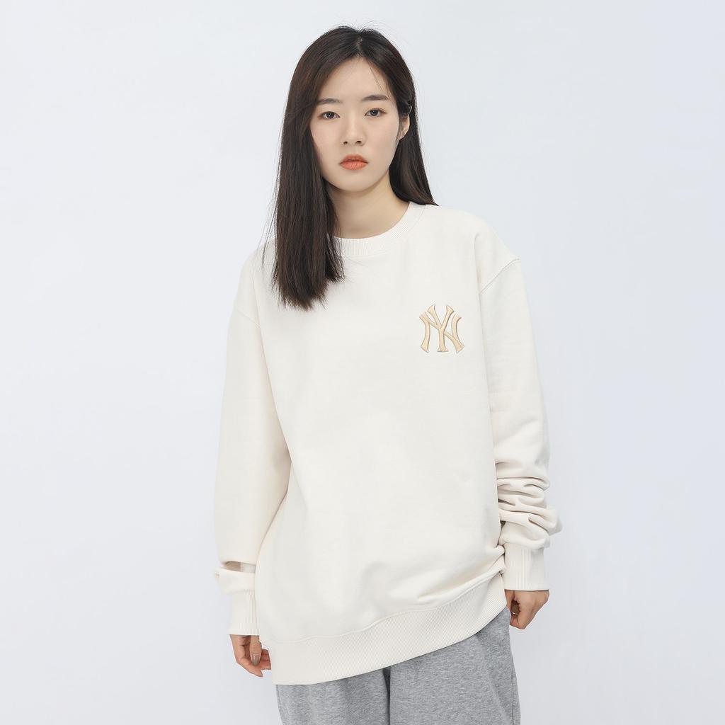 MLB Sweatshirts Unisex Cream Crew Neck Moderate Regular 3AMTEC114-50CRS