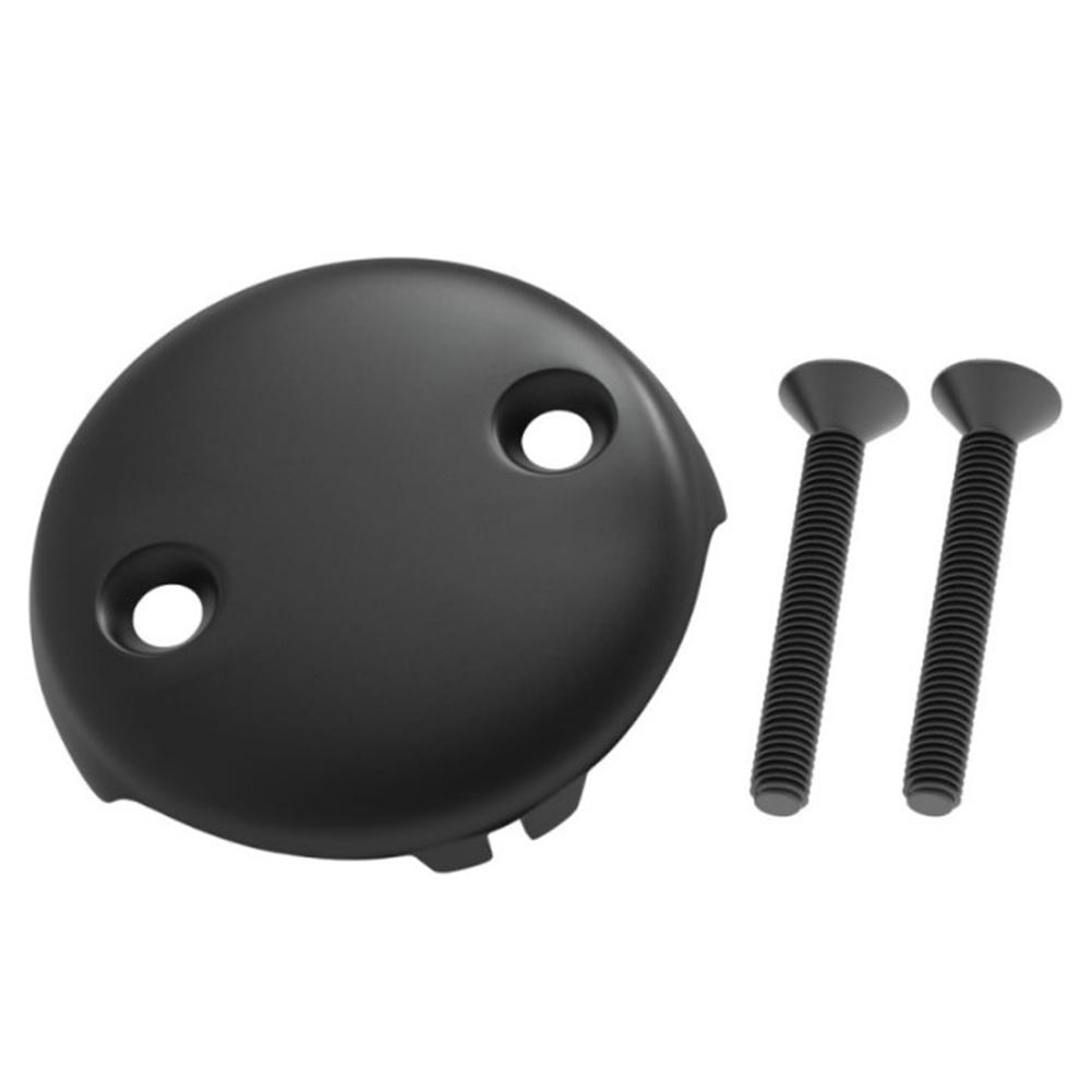 Sleek Black 3 25 Inch Bathtub Overflow Drain Cover with Installation Kit