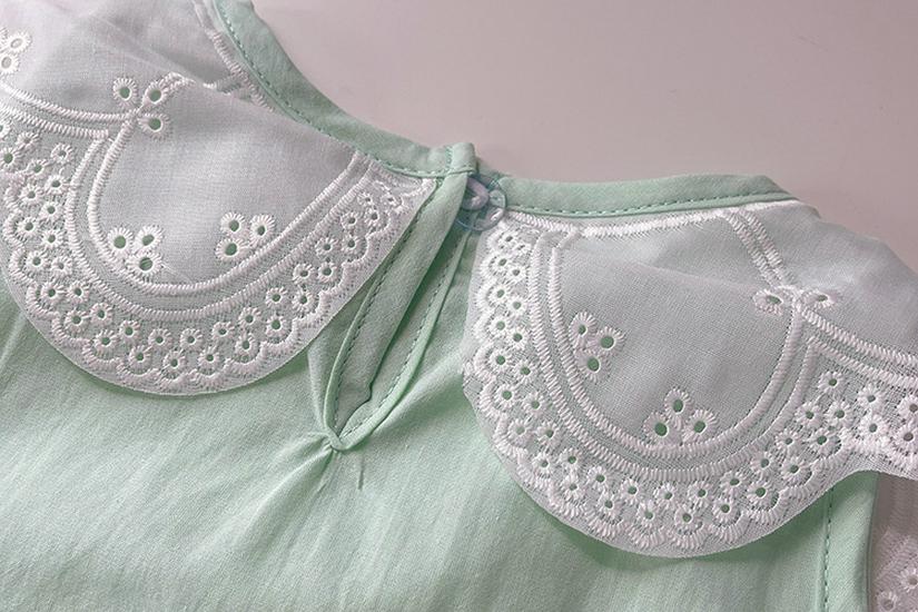 Krajková be rukávová panenkovská košile a široké kalhoty pro malé holčičky - Letní dvoudílná sada ve stylu Mori