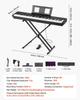 Weighted Digital Piano, 88 Keys Fully Weighted, Electric Piano Dual Keyboard & Speakers with X Stand, Sustain Pedal, Recording Function, 280 Tones,