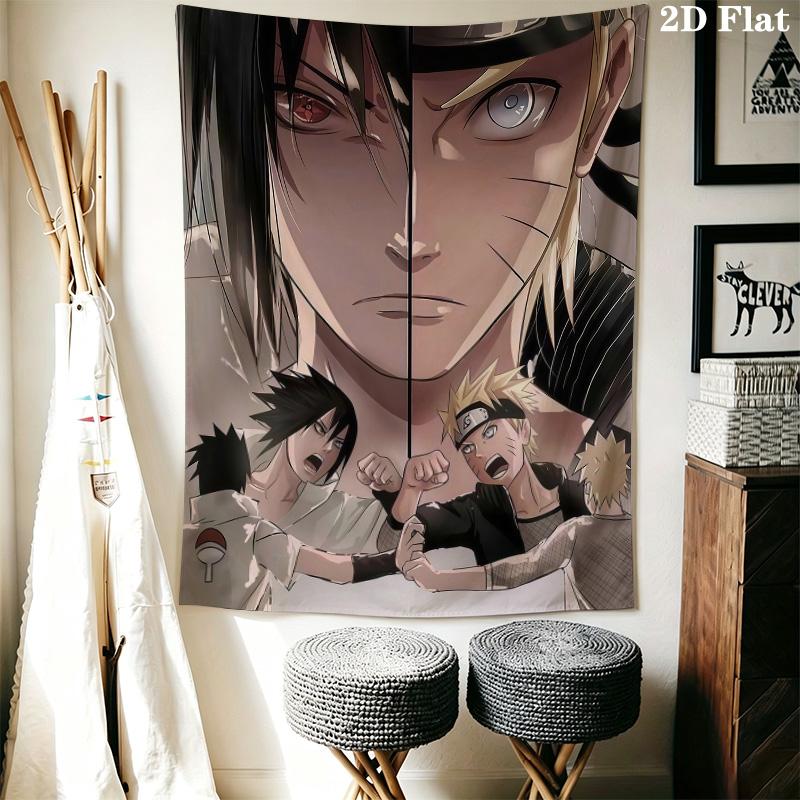 Naruto Fire Determination Wall Tapestry Aesthetic Wall Hanging Printed Fabric Blanket Decorative Tapestries For Bedroom Living Room Home Decor
