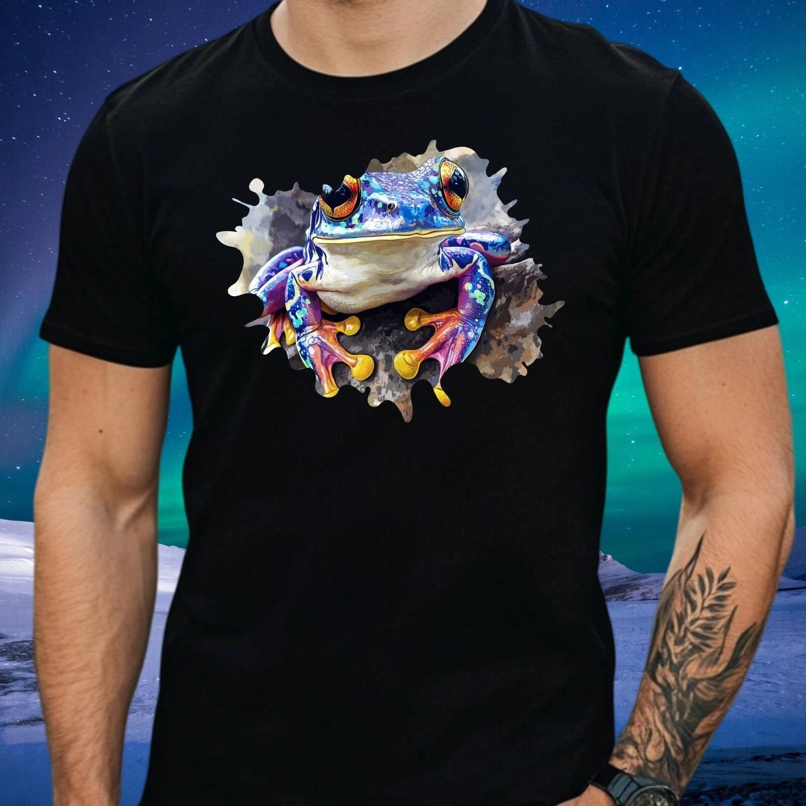 T-Shirt Herren Frosch Motiv Baumwolle Größe S bis 5XL M