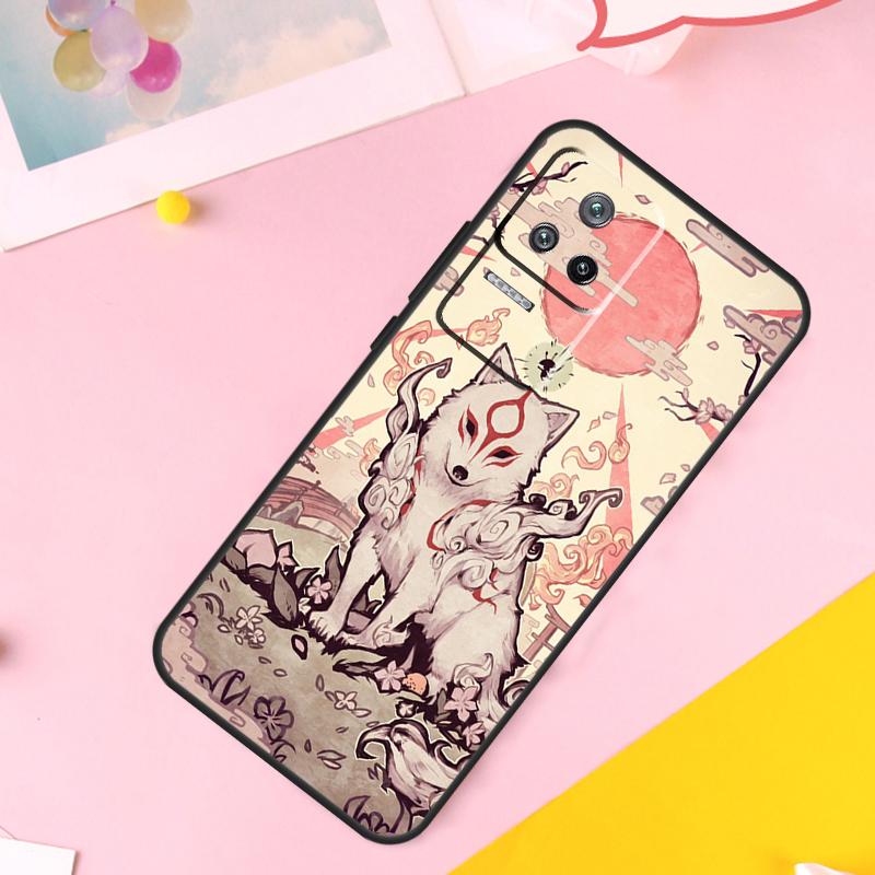 Kitsune Fox Art Case For Xiaomi 14 Ultra 13 11T 12T 13T Pro 12 Lite POCO X6 Pro M6 X3 X4 X5 M5s F3 F5 Cover