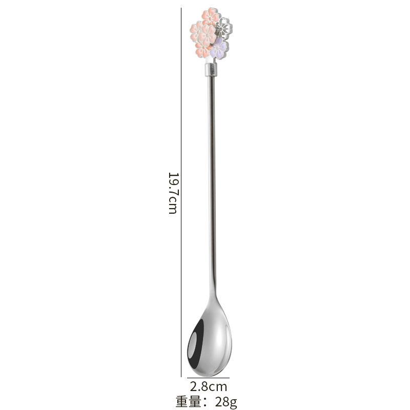 Creative Stainless Steel Spoon Cherry Blossoms Spoon Coffee Dessert Spoons Christmas Gifts Tableware Decoration Tea Spoons