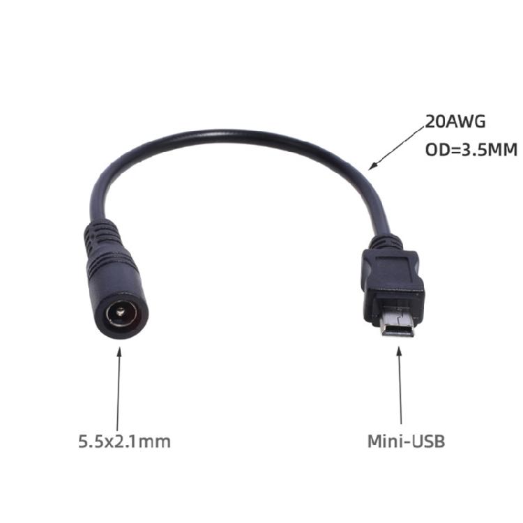5V 3A Mini USB Power Cable 5.5 x 2.1mm DC Charging Connector for Speaker MP3 MP4