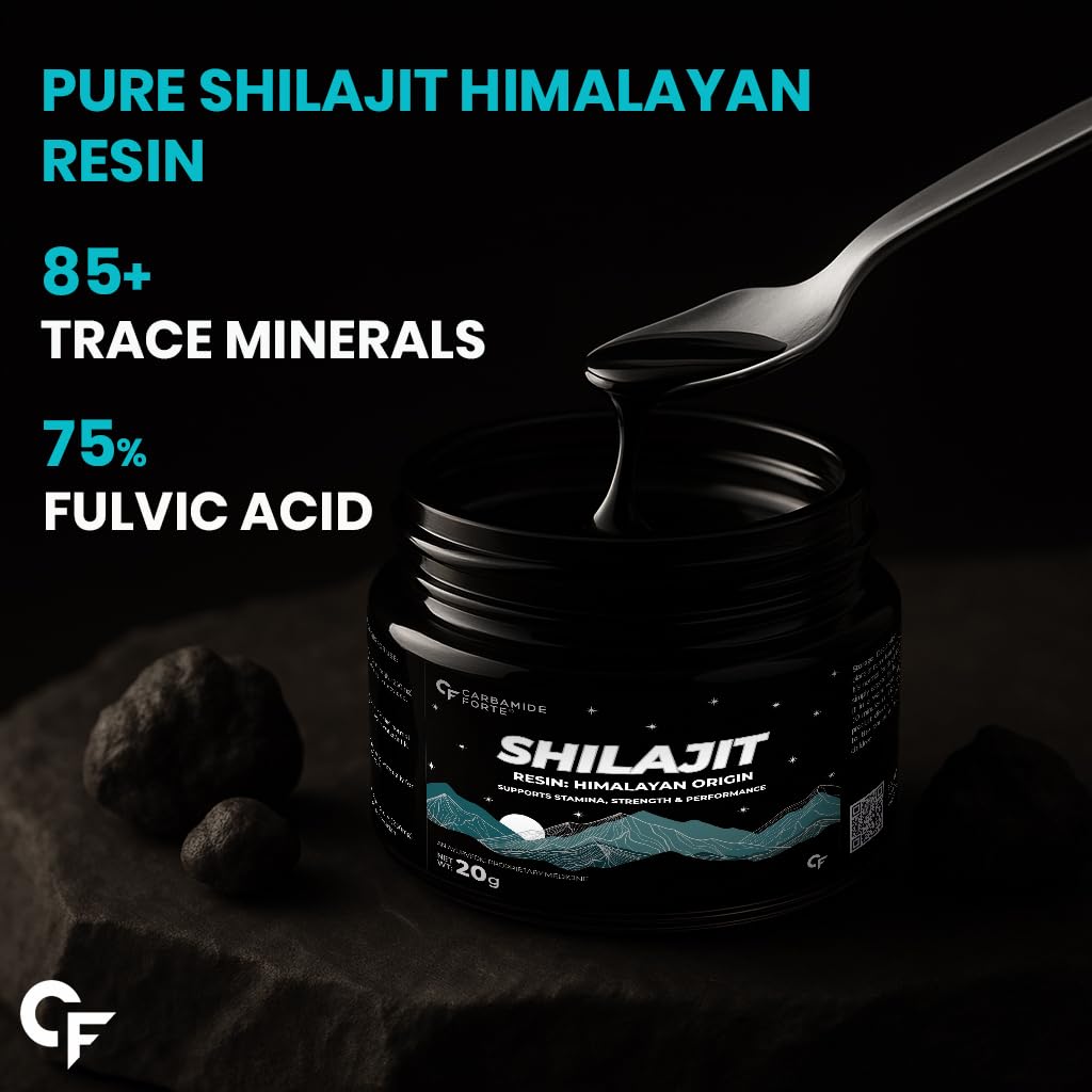 Carbamide Forte Shilajit Resin for Men with Fulvic Acid and Trace Minerals 20g Original Ayurvedic Resin