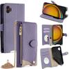 For Samsung Galaxy XCover7 Pro Leather Case Wallet Stand Cover Irregular Tail Style with Chain Strap