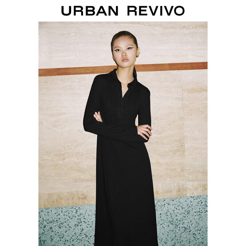 

UR 2024 Spring French Style Polo Collar A-Line Dress S