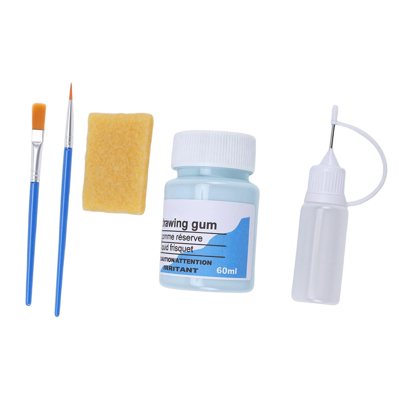 

60ML Blue Masking Fluid Painting Covering Fluid and Eraser Brushes for Art Repair Quick Drying Easy Peel Off