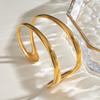 Yori Waterproof Stainless Steel Metal Geometric Open Cuff Bracelet Bangle Statement Gold Color Jewelry Women Bijoux