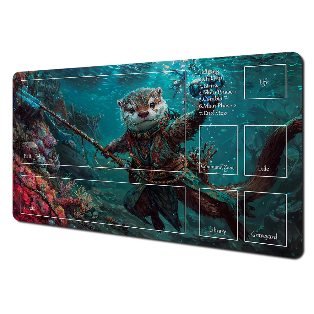 Magic Card Playmat Mtg Playmat Rabbit Archer Raccoon Nonslip Stitched Edge Gathering Gaming Mats Tapete Magic Mtg Card Pad