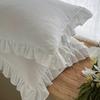2pcs Body Pillow Cover 100% Cotton Pillowcase Solid Color Ruffle Throw Pillows 45X45CM Soft and Breathable Couch Decoration