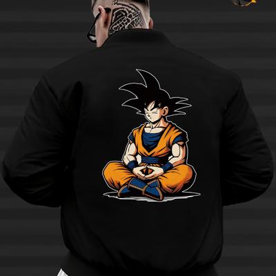 Dragon Baseball Jacket - Varsity Style with Ribbed Trim & Snap Button Front