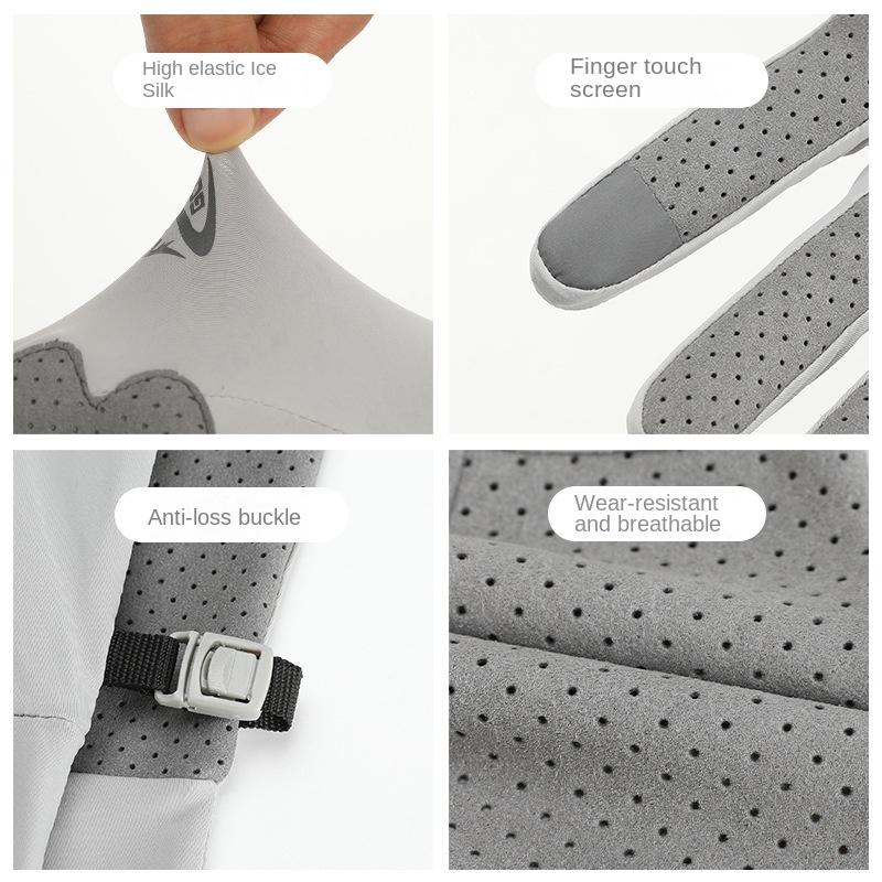 Guantes de Pesca de Verano UPF50+ para Hombres Mujeres Guantes de Ciclismo Pantalla Táctil Antideslizantes Deportivos Protector Solar Transpirables Guantes de Seda Helada