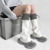 1 Pair Gray Spliced Leg Warmers Middle Tube Boot Cuffs New Calf Socks  Autumn Winter