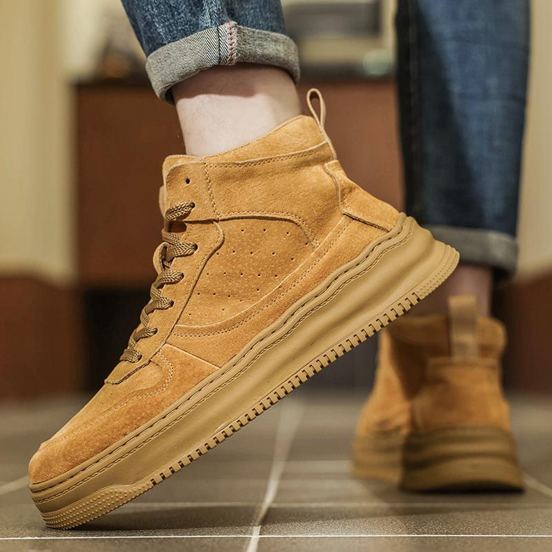 Nový styl pánských bot Platformové boty Kotníkové boty Země Pravá kůže Ležérní boty Design značky Pohodlné boty