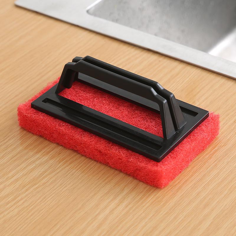 Pool & Bathtub Cleaning Brush with Thick Handle - Scouring Pad for Easy Oil & Stain Removal