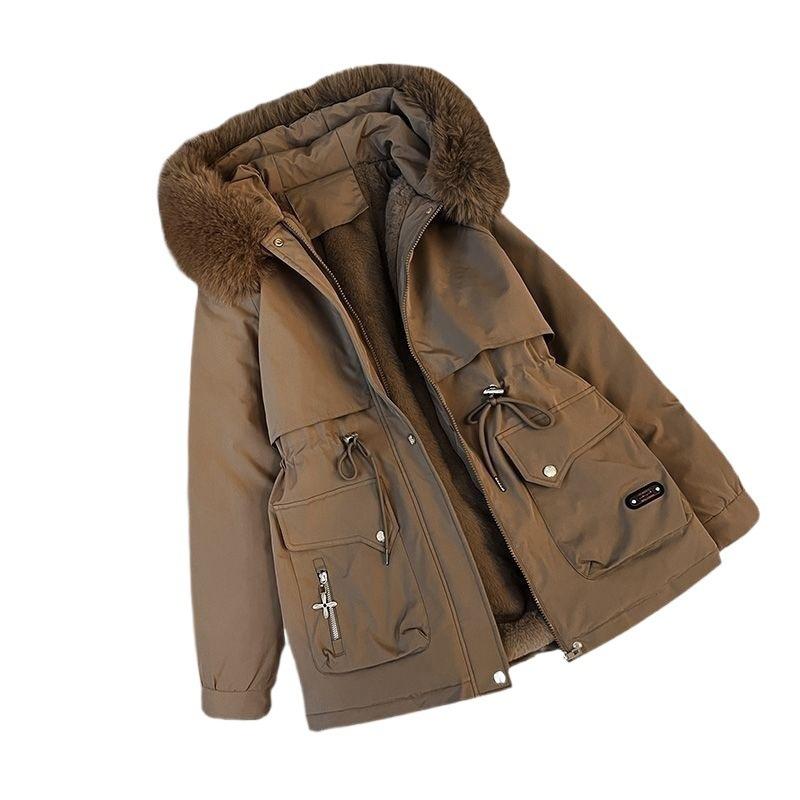 Short pie with fur collar to overcome women's cotton clothes, winter new small man piled and thickened loose cotton coat