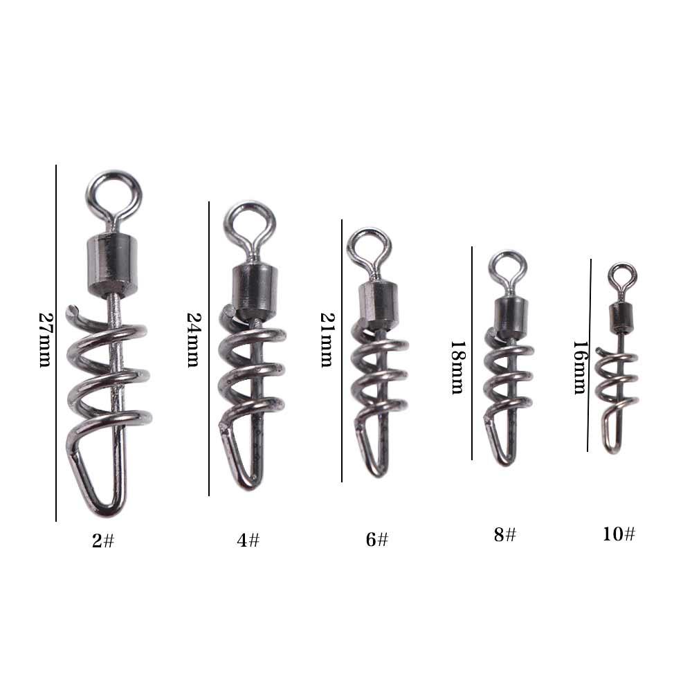 20PCS 2#-10# 8-Shape Connect Ring Stainless Steel Snap Change Connector Fishing Hook