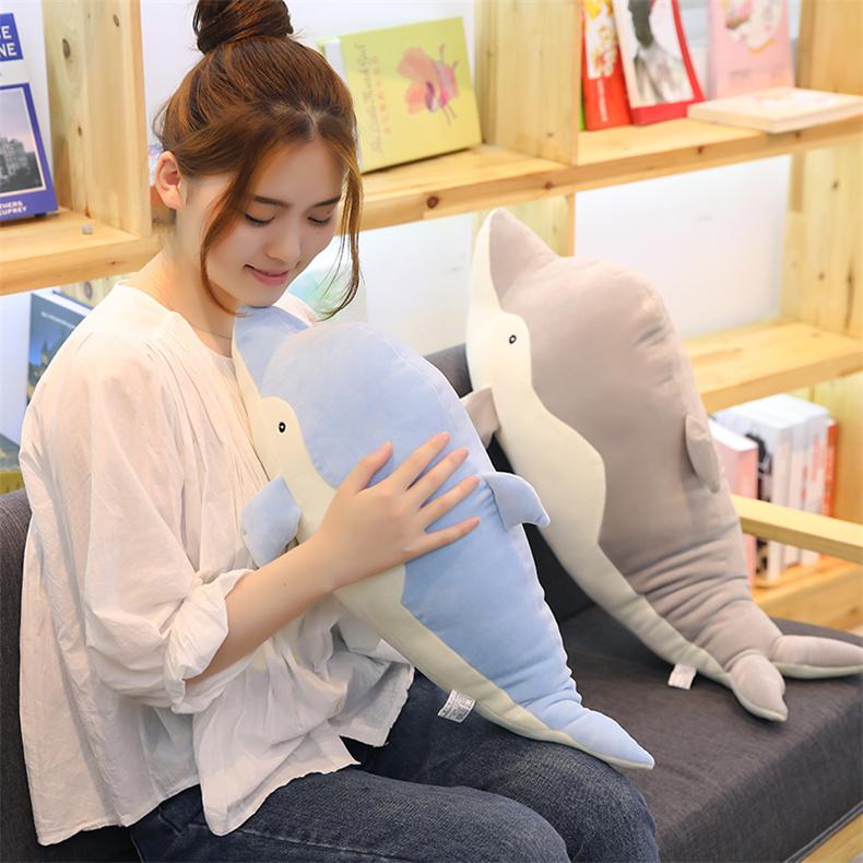 Custom 2025 Cute Giant Dolphin Pillow Soft Dolphin Plush Toy for Kids Dolphin Plush Toy Plush Animal Stuffed Toys
