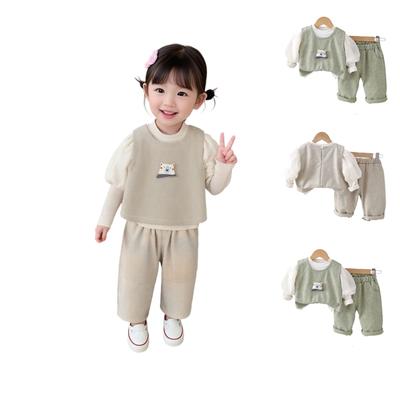 Kids Casual Long-Sleeve Set, Comfortable Daily Wear Outfits