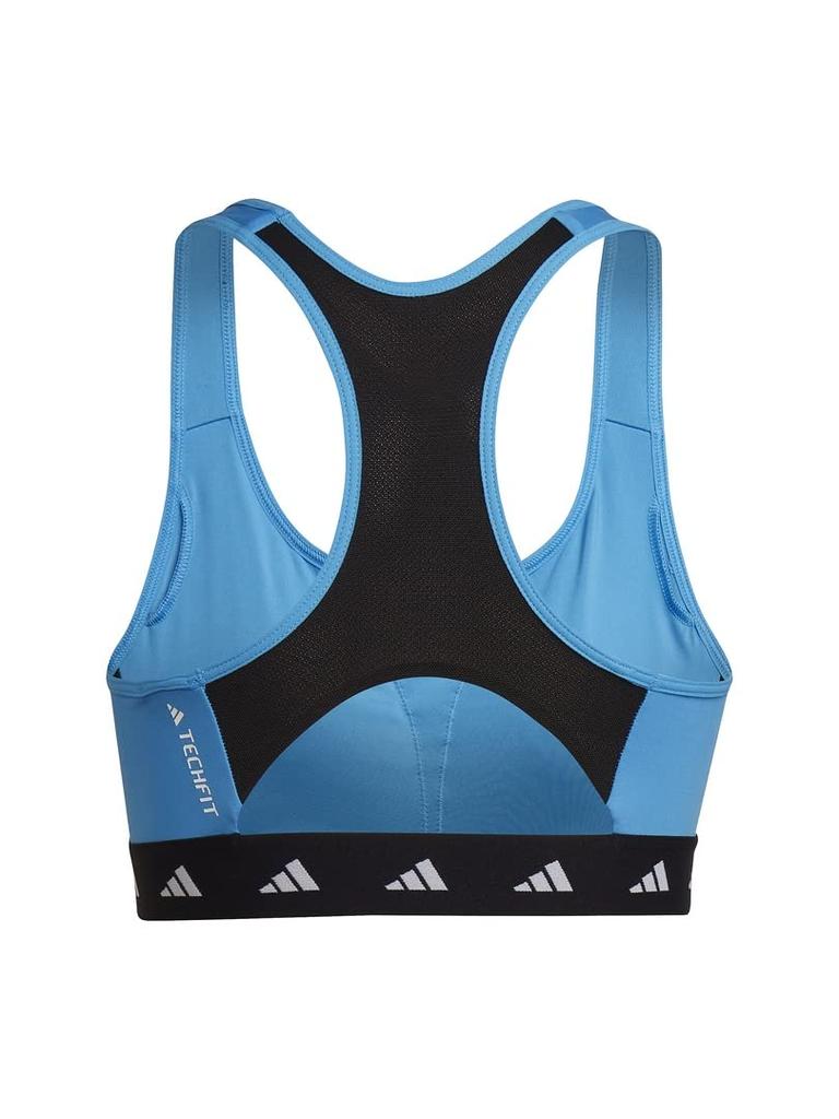 Adidas Powerreact Training TechFit Sports Medium Pulse Size Women's Bra, Support, Blue/Black (HN7277), M-B (AA-B Cup)
