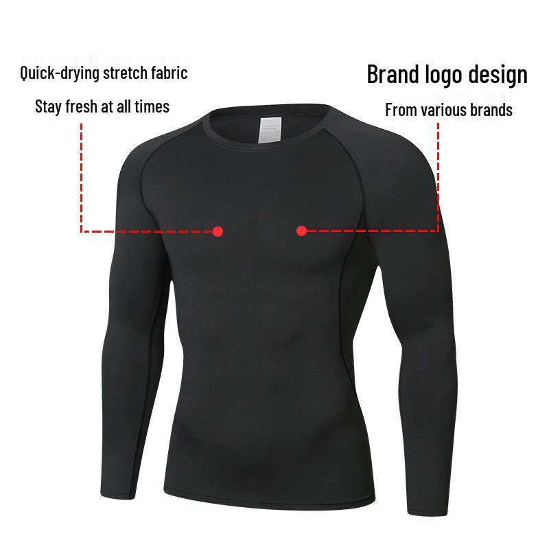 Maglia Compressiva a Maniche Lunghe ad Asciugatura Rapida da Uomo per Sport & Allenamento