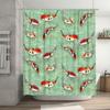 Japanese Koi Fish Shower Curtain Artistic Ocean Blue Bathroom Decor Set Waterproof Modern Pattern Washroom Backdrop