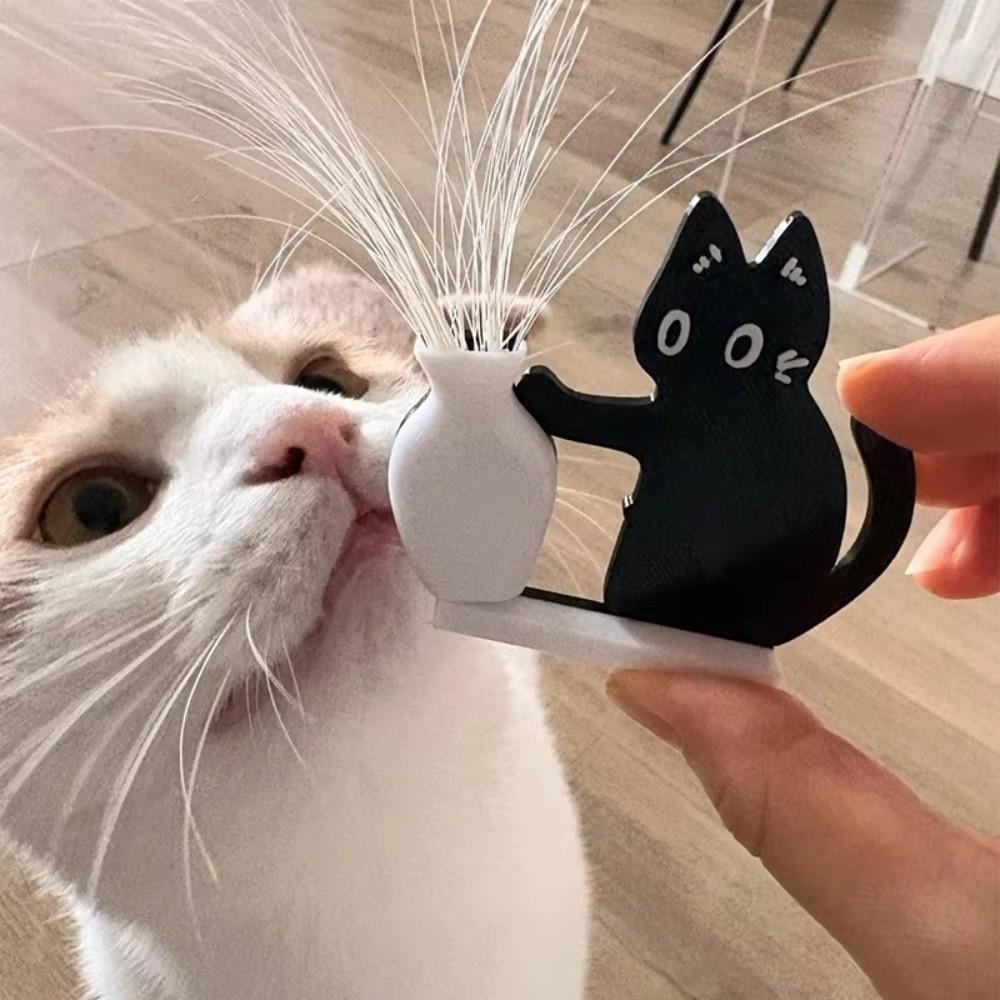 Acrylic Cat Whiskers Collection Ornaments Magnetic Cartoon Cat Refrigerator Sticker Cat Hair Storage Memorial Box