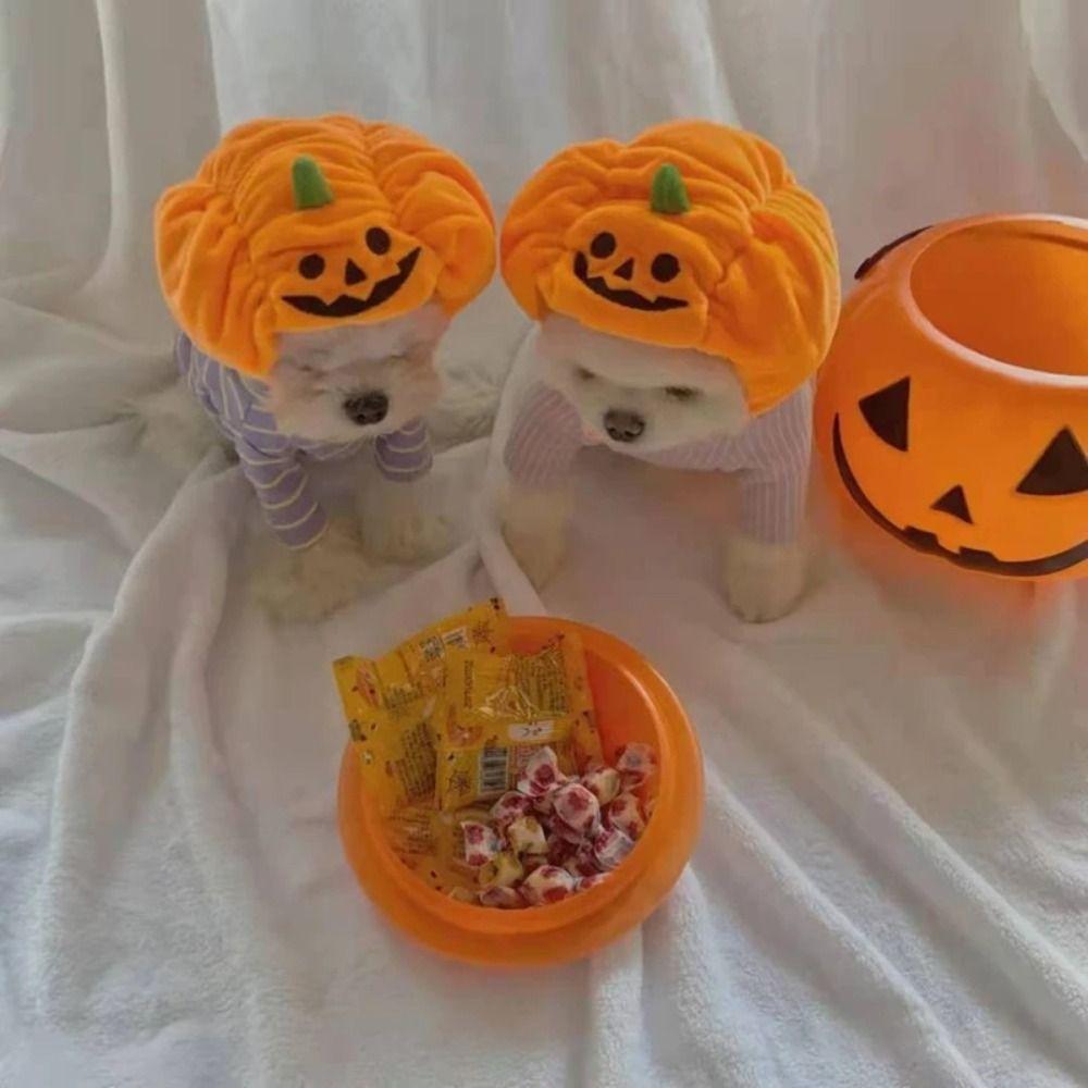 Headdress Pumpkin Dogs Hat Dress Up Plush Cat Headgear Cute Pet Halloween Hat  Costume