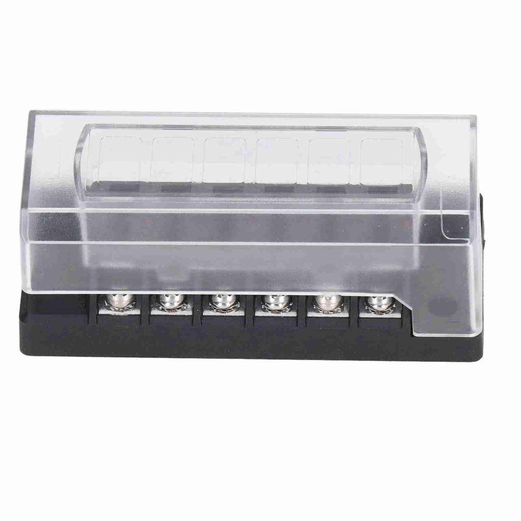 6 Way Blade Fuse Block Box with Indicator 30A Waterproof Heat Resistant for Cars RVs Yachts Ships 12‑32V