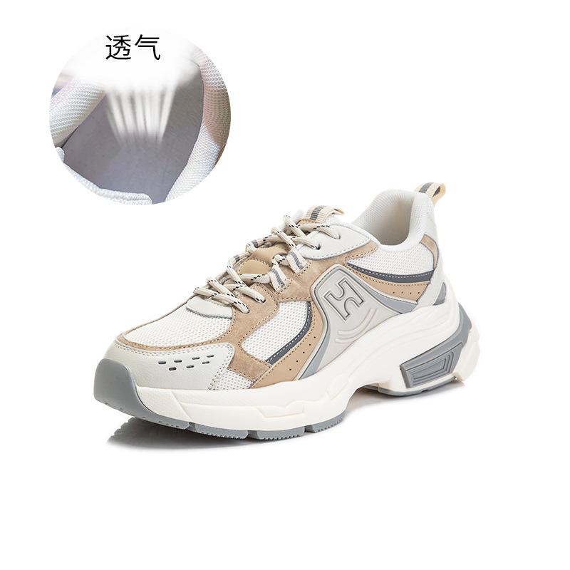 

Absorbent film bottom dad shoes 2025 spring new thick sole heightening leather women s shoes casual versatile sports shoes women s trend 40