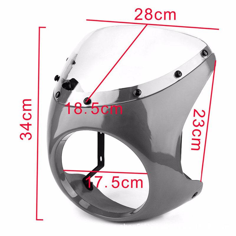7 Inch Retro Cafe Racer Headlamp Windscreen Waterproof  Anti-fall Fairing Headlight Shade Modification Accessories