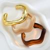 3Pcs/Set Irregular Wavy Cuff Bangle Set Geometric Twist Stackable Bracelet  Trendy Jewelry