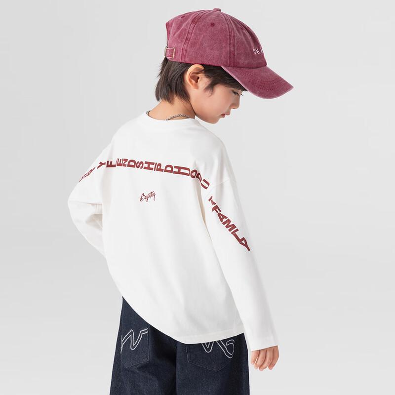 Boys' Raglan Sleeve Letter Print Pure Cotton Long Sleeve T-Shirt