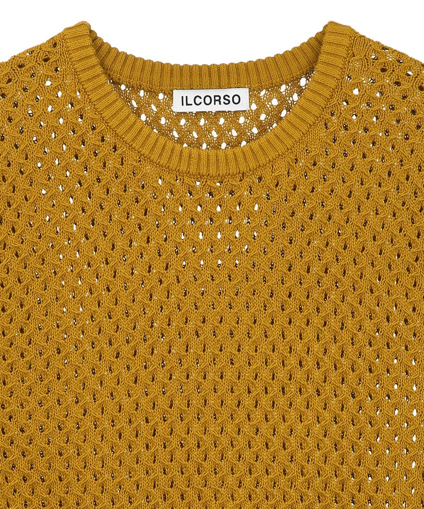 Il Corso Honeycomb Mesh Knit Vest Dark Yellow