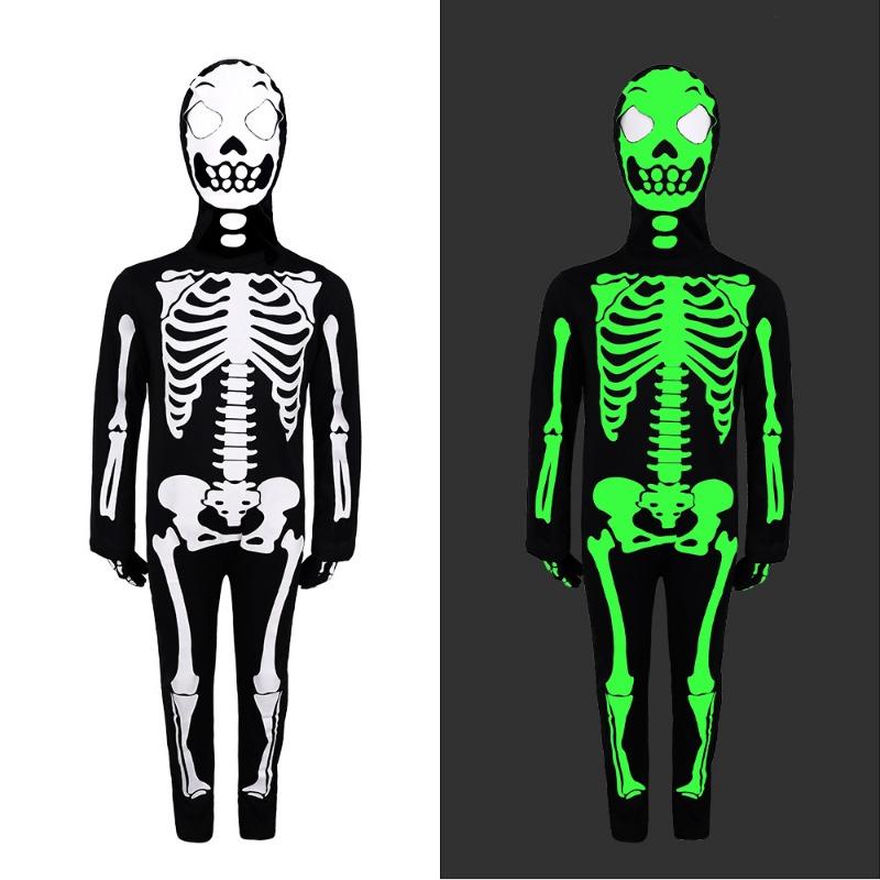 Halloween Luminous Skull 5 Children's Costume One-piece Stage Performance Masquerade Ball