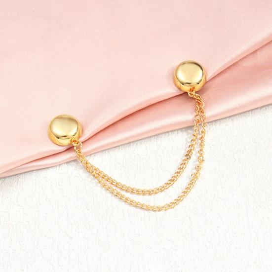 4 Pcs Magnetic Clothing Clips Multi-Function Pinless Brooch Shawl Clips Strong Magnetic Buckle with Chain for Clothes Slimming Accessories